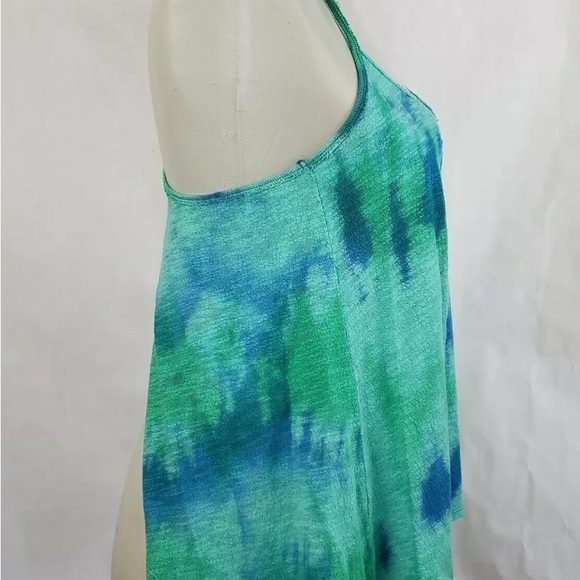 Free People Tie-Dye Halter Top With Open Back, Green and Blue, Women’s Small - Picture 5 of 7